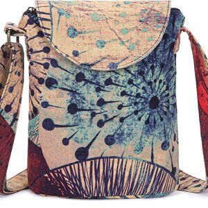 Women's Retro Small Size Canvas Shoulder Bag Hippie Boho Crossbody Handbag